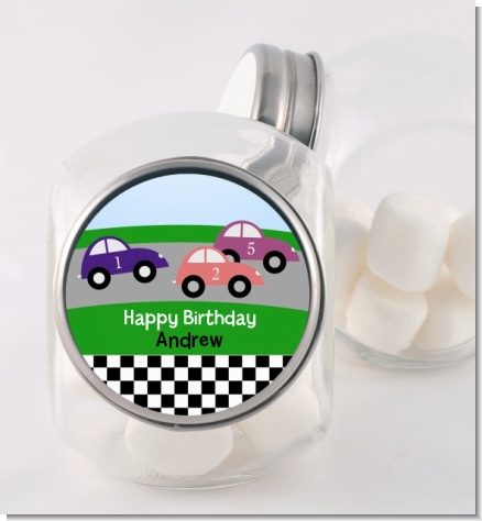Race Car - Personalized Birthday Party Candy Jar
