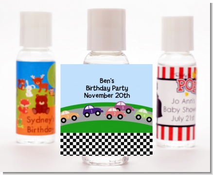 Race Car - Personalized Birthday Party Hand Sanitizers Favors
