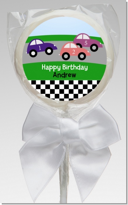 Race Car - Personalized Birthday Party Lollipop Favors