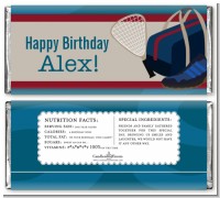 Racquetball - Personalized Birthday Party Candy Bar Wrappers