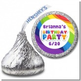 Rainbow - Hershey Kiss Birthday Party Sticker Labels