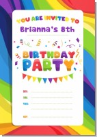 Rainbow - Birthday Party Invitations