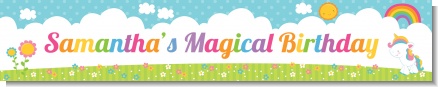 Rainbow Unicorn - Personalized Birthday Party Banners