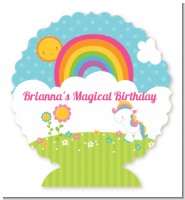 Rainbow Unicorn - Personalized Birthday Party Centerpiece Stand