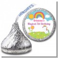 Rainbow Unicorn - Hershey Kiss Birthday Party Sticker Labels thumbnail