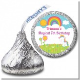 Rainbow Unicorn - Hershey Kiss Birthday Party Sticker Labels