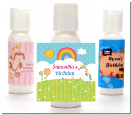 Rainbow Unicorn - Personalized Birthday Party Lotion Favors