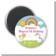Rainbow Unicorn - Personalized Birthday Party Magnet Favors thumbnail