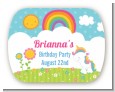Rainbow Unicorn - Personalized Birthday Party Rounded Corner Stickers thumbnail