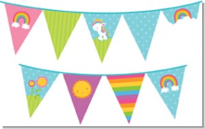 Rainbow Unicorn - Birthday Party Themed Pennant Set