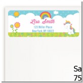 Rainbow Unicorn - Birthday Party Return Address Labels