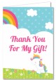 Rainbow Unicorn - Birthday Party Thank You Cards thumbnail