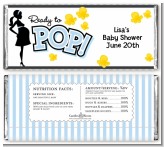 Ready To Pop Blue - Personalized Baby Shower Candy Bar Wrappers
