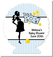 Ready To Pop Blue - Personalized Baby Shower Centerpiece Stand