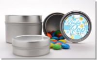 Ready To Pop Blue Gold - Custom Baby Shower Favor Tins