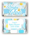 Ready To Pop Blue Gold - Personalized Baby Shower Mini Candy Bar Wrappers thumbnail