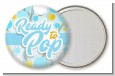 Ready To Pop Blue Gold - Personalized Baby Shower Pocket Mirror Favors thumbnail