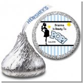 Ready To Pop Blue - Hershey Kiss Baby Shower Sticker Labels