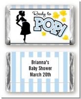 Ready To Pop Blue - Personalized Baby Shower Mini Candy Bar Wrappers