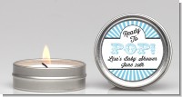 Ready To Pop Blue Stripes - Baby Shower Candle Favors