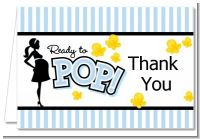 Ready To Pop Blue - Baby Shower Thank You Cards