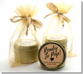 Ready To Pop Brown - Baby Shower Gold Tin Candle Favors