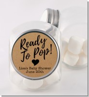 Ready To Pop Brown - Personalized Baby Shower Candy Jar