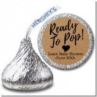 Ready To Pop Brown - Hershey Kiss Baby Shower Sticker Labels