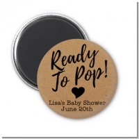 Ready To Pop Brown - Personalized Baby Shower Magnet Favors