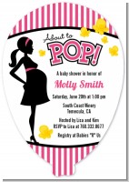 Ready To Pop Dark Pink - Baby Shower Shaped Invitations