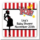 Ready To Pop - Square Personalized Baby Shower Sticker Labels