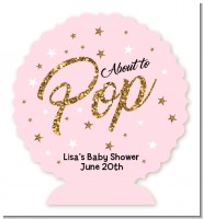 Ready To Pop Gold Glitter - Personalized Baby Shower Centerpiece Stand