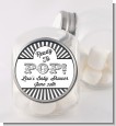 Ready To Pop Gray Stripes - Personalized Baby Shower Candy Jar thumbnail