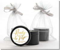 Ready To Pop Metallic - Baby Shower Black Candle Tin Favors