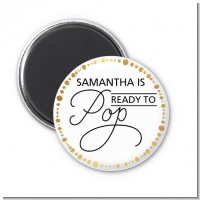 Ready To Pop Metallic Dots - Personalized Baby Shower Magnet Favors