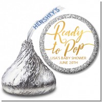 Ready To Pop Metallic - Hershey Kiss Baby Shower Sticker Labels