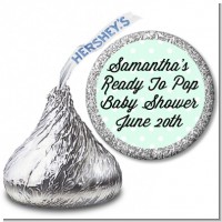 Ready To Pop Pastel Polka Dots - Hershey Kiss Baby Shower Sticker Labels