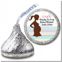 Ready To Pop Pastel Stripes and Dots - Hershey Kiss Baby Shower Sticker Labels