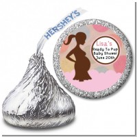 Ready To Pop Pink and Tan with dots - Hershey Kiss Baby Shower Sticker Labels