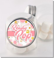 Ready To Pop Pink Gold - Personalized Baby Shower Candy Jar