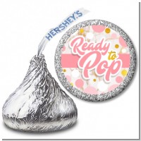 Ready To Pop Pink Gold - Hershey Kiss Baby Shower Sticker Labels