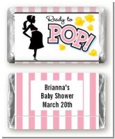 Ready To Pop Pink - Personalized Baby Shower Mini Candy Bar Wrappers