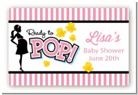 Ready To Pop Pink - Baby Shower Landscape Sticker/Labels