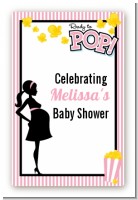 Ready To Pop Pink - Custom Large Rectangle Baby Shower Sticker/Labels