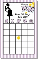Ready To Pop Purple - Baby Shower Gift Bingo Game Card