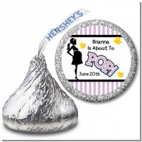 Ready To Pop Purple - Hershey Kiss Baby Shower Sticker Labels