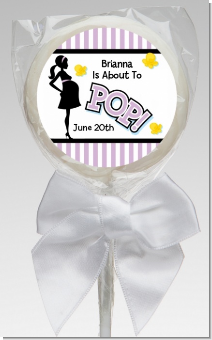 Ready To Pop Purple - Personalized Baby Shower Lollipop Favors