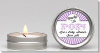 Ready To Pop Purple Stripes - Baby Shower Candle Favors