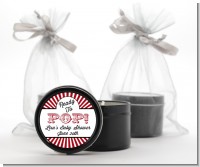 Ready To Pop Red - Baby Shower Black Candle Tin Favors