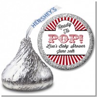Ready To Pop Red - Hershey Kiss Baby Shower Sticker Labels